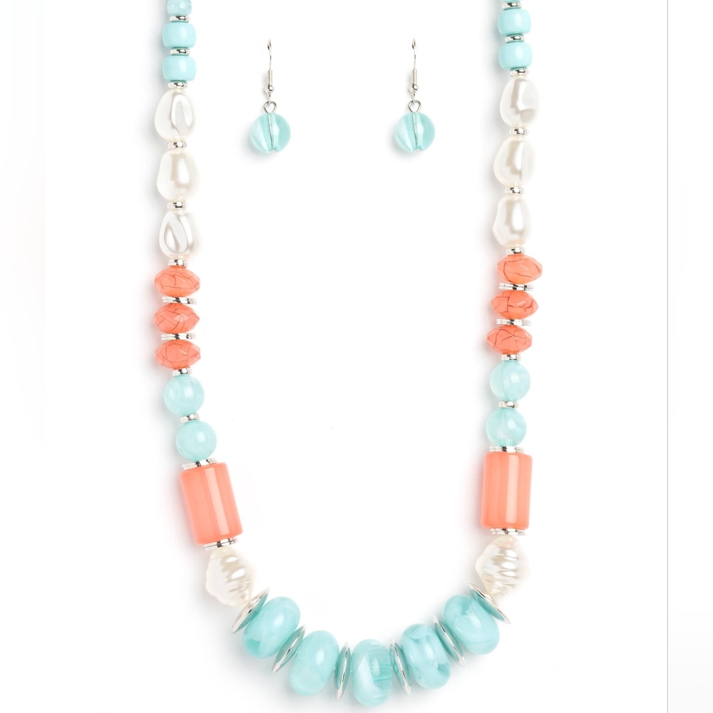 A SHEEN Slate - Blue necklace set